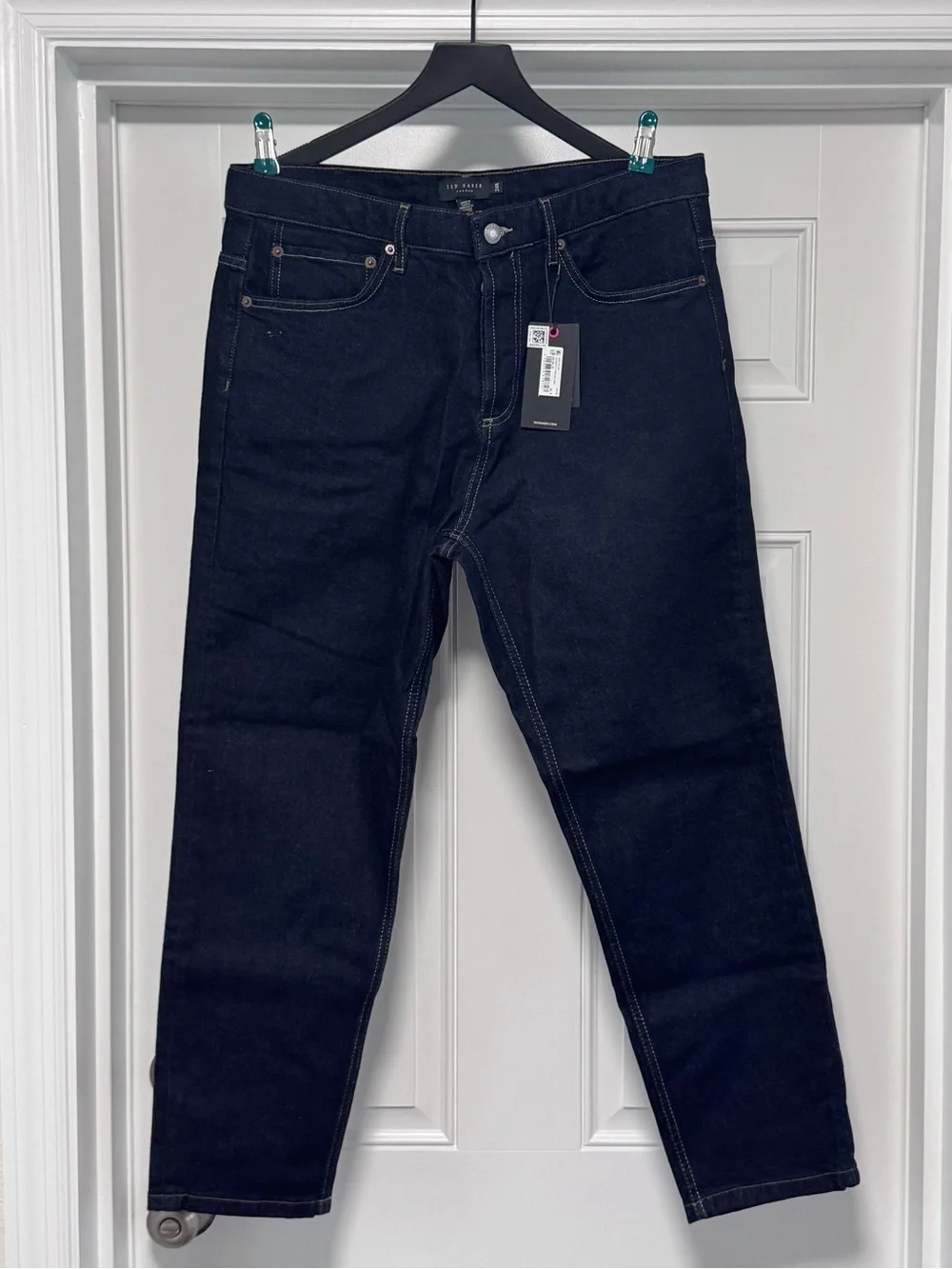 Ted Baker Dyllon Tapered Fit Stretch Jeans Dark Blue Mens Size 34R New With Tags